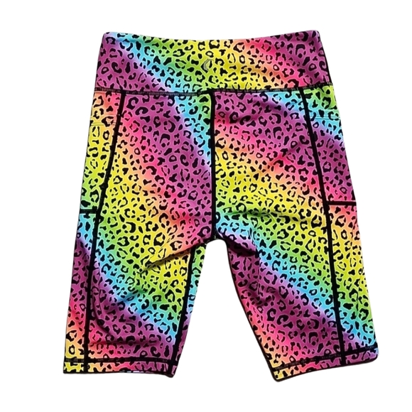 Zyia Active Rainbow Leopard Light N Tight Pocket Hustle Shorts M - Picture 4 of 9
